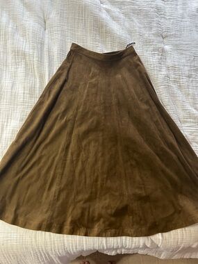 Michael Hoban North Beach Vintage Brown Suede  Skirt